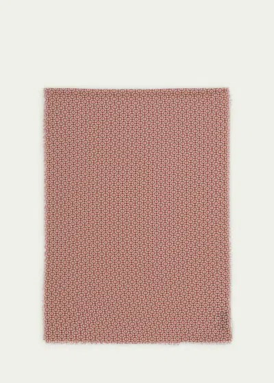 Alonpi Men's Wool Geometric-print Scarf In Pink