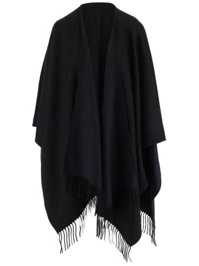 Alonpi Reversible Cashmere Cape In Black