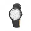 Alor 0.04 Cts Leather Strap Diamond Watch In Black In Black