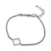 Alor 0.09 Cts Open Square Chain Bracelet In Grey In Gray