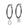 Alor 0.17 Cts Expressions Of Love Xo Earring In Black In Black