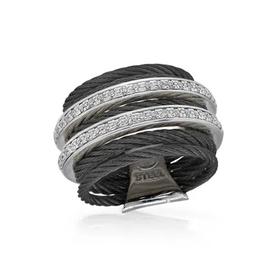 Alor 0.38 Cts Double Band Ring In Black