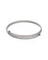 Alor 14k & Stainless Steel 3 Row Diamond Cable Bracelet