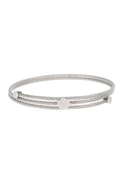 Alor ® 18k Stainless Steel Cable Bangle Bracelet In White