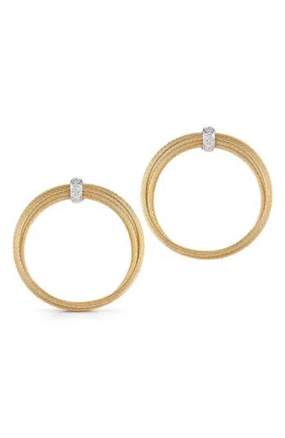 Alor ® 18k White Gold & Diamond Frontal Hoop Earrings In Yellow