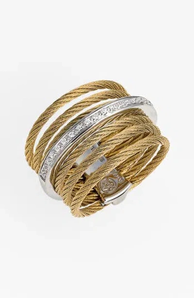 Alor ® 7-row Cable & Diamond Ring In Yellow