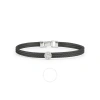 ALOR ALOR BLACK CABLE CLASSIC STACKABLE BRACELET WITH SINGLE ROUND STATION SET IN 18KT WHITE GOLD