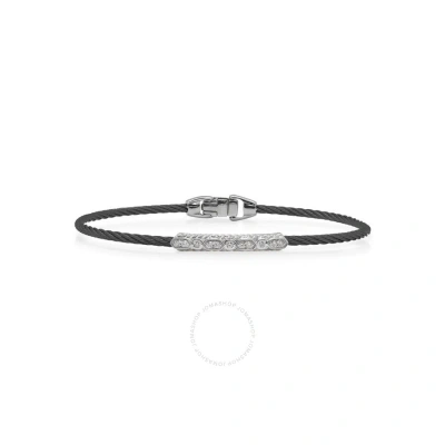 Alor Black Cable Delicate Twist Bracelet With 18kt White Gold & Diamonds