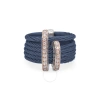 ALOR ALOR BLUEBERRY CABLE DOUBLE ARCH OVER TWIST RING WITH 18K GOLD & DIAMONDS