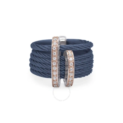 Alor Blueberry Cable Double Arch Over Twist Ring With 18k Gold & Diamonds