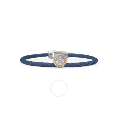 Alor Blueberry Cable Elevated Round Station Bracelet With 18kt Rose Gold & Diamonds