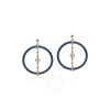 ALOR ALOR BLUEBERRY CABLE LACE ROUND EARRINGS WITH 18KT ROSE GOLD & DIAMONDS