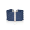 ALOR ALOR BLUEBERRY CABLE LARGE MONOCHROME CUFF WITH 18KT ROSE GOLD & DIAMONDS