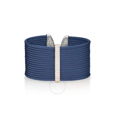 Alor Blueberry Cable Large Monochrome Cuff With 18kt Rose Gold & Diamonds