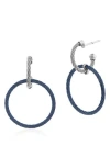 Alor ® Cable Frontal Hoop Drop Huggie Hoop Earrings In Grey