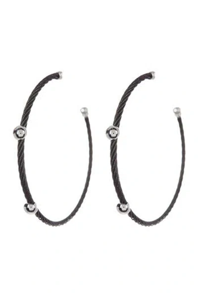 Alor ® Cable Hoop Earrings In Black