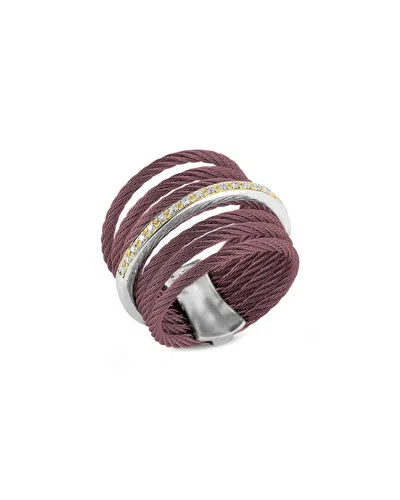 Alor Classique 18k 0.09 Ct. Tw. Diamond Cable Ring In Purple