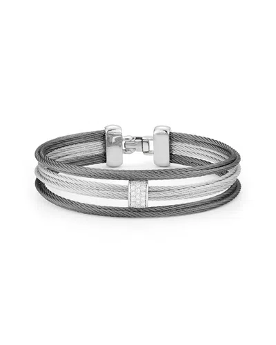 Alor Classique 18k 0.15 Ct. Tw. Diamond Bangle Bracelet In Metallic