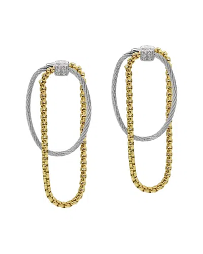 Alor Classique 18k & Stainless Steel 0.13 Ct. Tw. Diamond Cable Earring