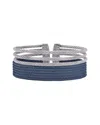 Alor Classique Stainless Steel Cable Bangle Bracelet In Blue