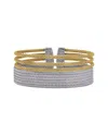 Alor Classique Stainless Steel Wide Bangle Bracelet In Grey/yellow