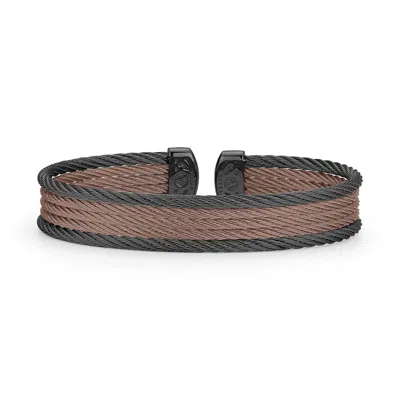 Alor Colorblock Mini Cuff In Chocolate & Black In Brown