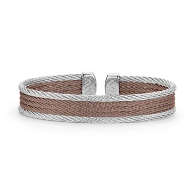 Alor Colorblock Mini Cuff In Chocolate & Grey In Brown