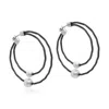 Alor Dual Pearl Hoop Earring In Black In Black