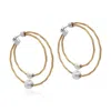 Alor Dual Pearl Hoop Earring In Yellow In Yellow