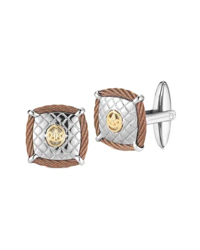 ALOR ALOR GENTLEMENS 18K & STAINLESS STEEL CUFFLINKS