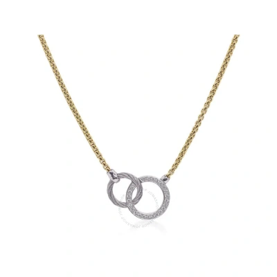 Alor Grey Cable & Yellow Chain Interlocking Full Circle Necklace With 14k Gold & Diamonds In Yellow, Grey