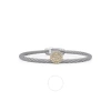 ALOR ALOR GREY CABLE ELEVATED ROUND STATION BRACELET WITH 18KT YELLOW GOLD & DIAMONDS