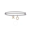ALOR ALOR GREY CABLE EXPRESSIONS OF LOVE XO FLEX BRACELET WITH 18KT YELLOW GOLD & DIAMONDS $695.00