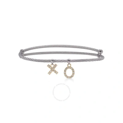 Alor Grey Cable Expressions Of Love Xo Flex Bracelet With 18kt Yellow Gold & Diamonds $695.00