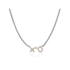 ALOR ALOR GREY CHAIN EXPRESSIONS OF LOVE XO NECKLACE WITH 14KT YELLOW GOLD & DIAMONDS