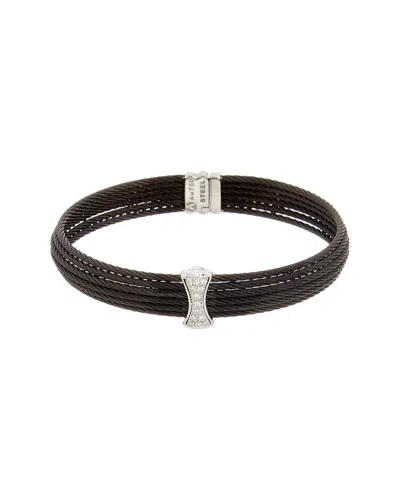 Alor Noir 18k 0.12 Ct. Tw. Diamond Bracelet In Burgundy