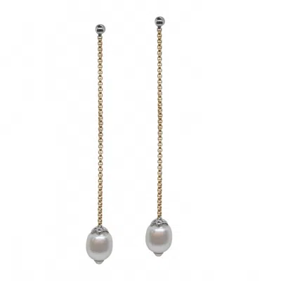 Alor Pearl Shoulder Duster Earrings In Yellow