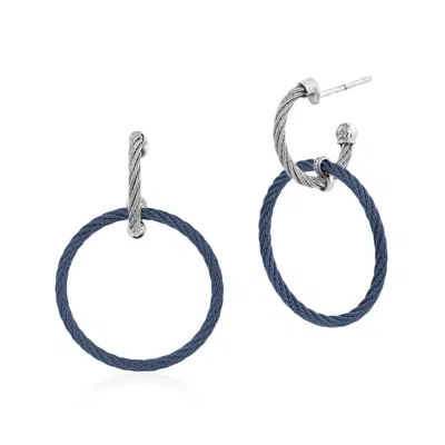 Alor Petite Double Drop Earring In Blueberry & Grey In Multi