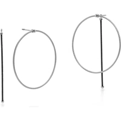 Alor ® Rope Hoop Earrings In Black Gray