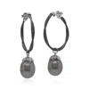 Alor South Sea Pearl Hoop Earring In Black In Black