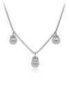 Alor Classique Stainless Steel 11-12mm Pearl Necklace In White With Grey