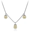 Alor ® Southsea Pearl Charm Necklace In Yellow With Grey