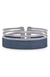 Alor ® Stacked Cable Cuff Bracelet In Navy/grey