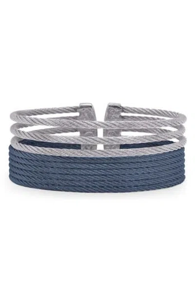 Alor ® Stacked Cable Cuff Bracelet In Navy/grey
