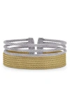 Alor ® Stacked Cable Cuff Bracelet In Yellow/grey