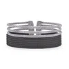 Alor Stacked Wide Open Cuff In Black & Grey In Multi