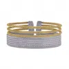 Alor Stacked Wide Open Cuff In Grey & Yellow In Multi