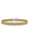 Alor ® Stainless Steel 4-row Twisted Cable Bracelet In Yellow