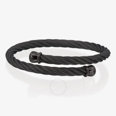 Alor Stainless Steel Cable Bangle Bracelet 04-12-0002-00-1 In Black