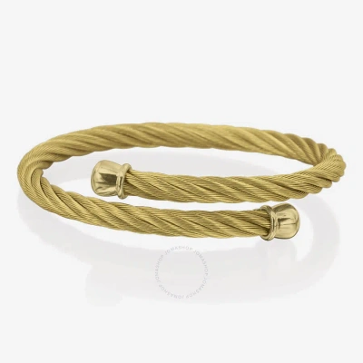 Alor Stainless Steel Yellow Cable Bangle Bracelet In Gold